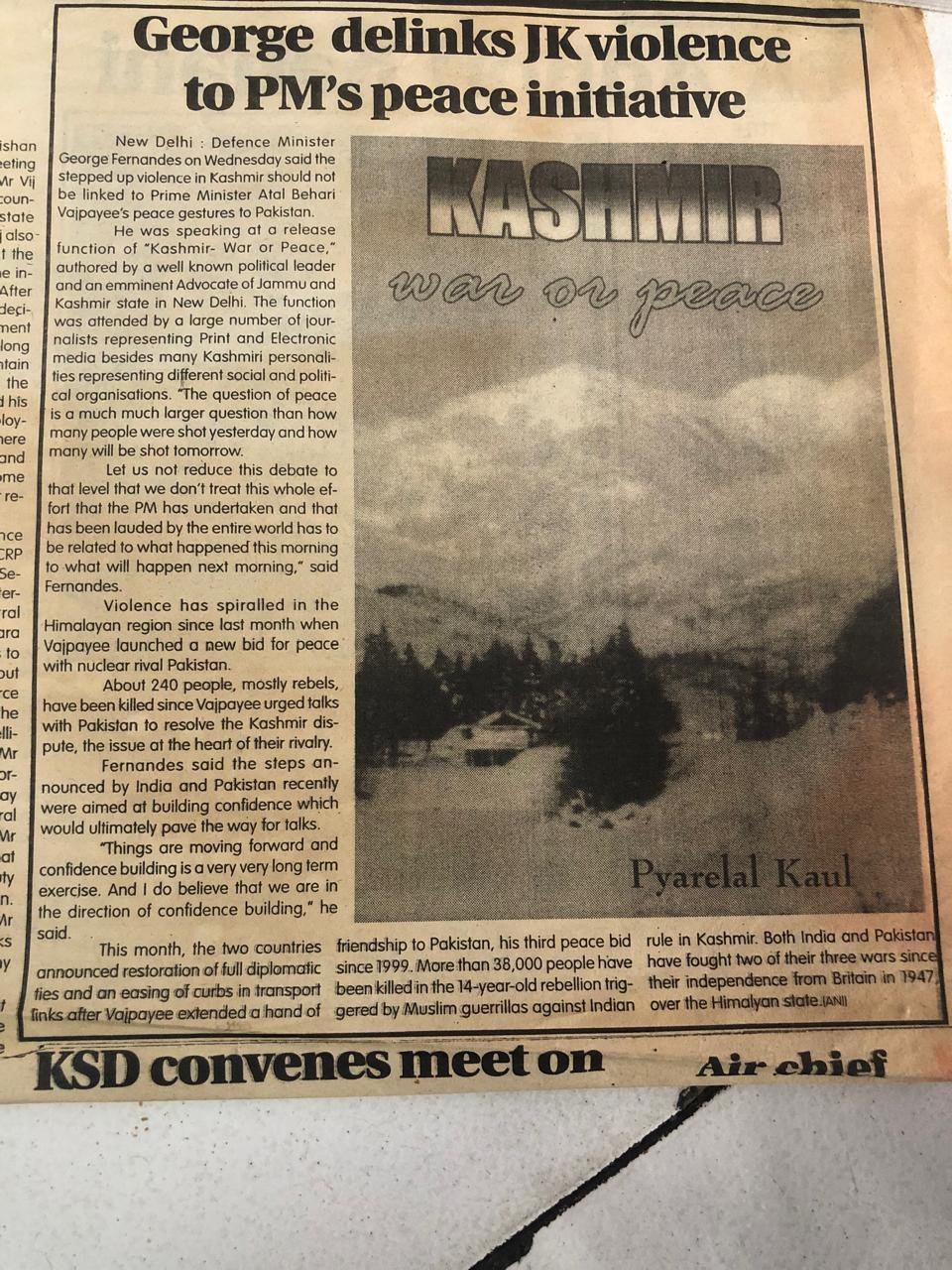 Launch of Kashmir: War or Peace and National Discourse on Peace Initiative