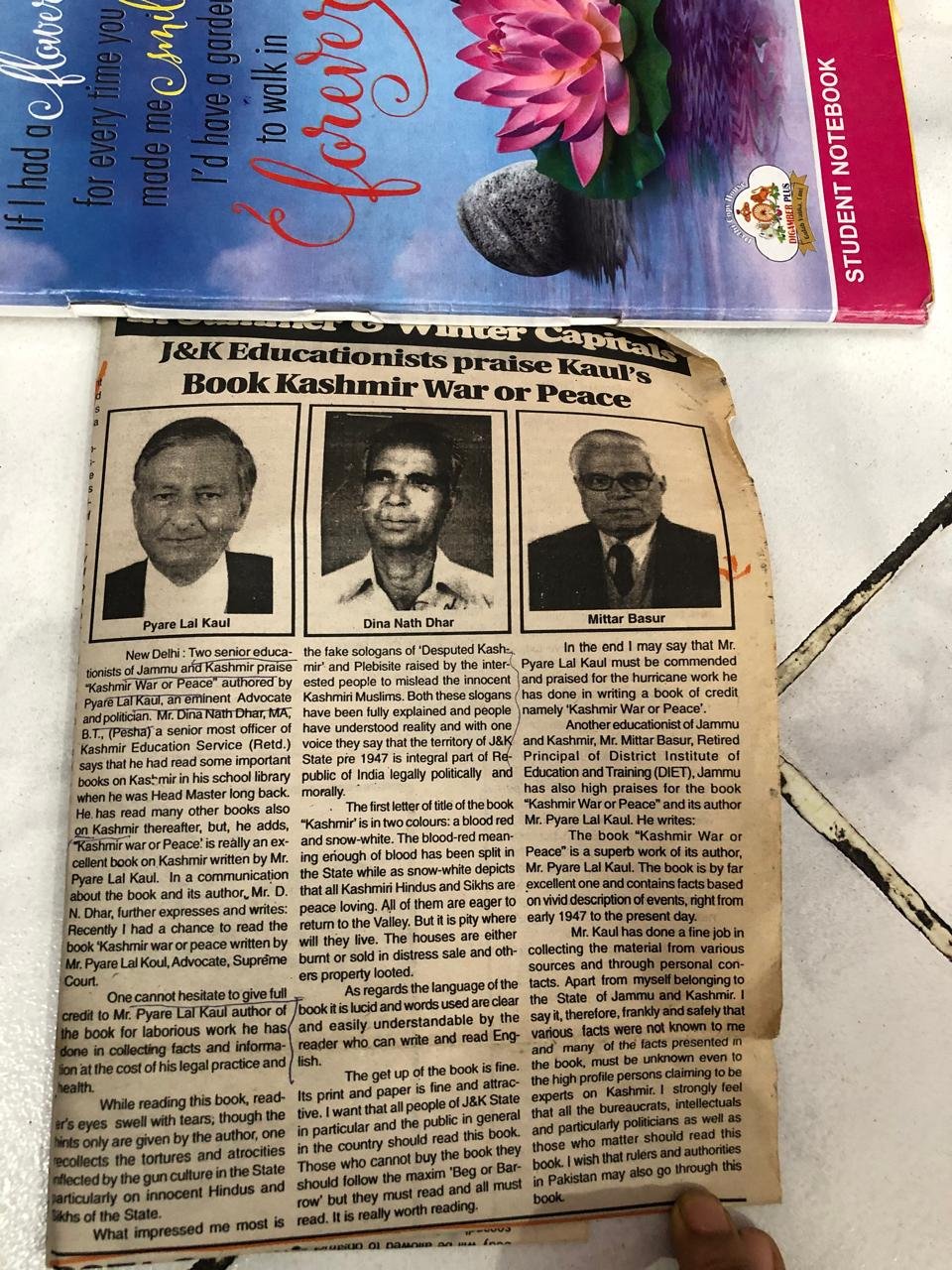 Two Unsung Heroes: Pandit Hargopal Kaul and Abdul Salam Rafiqi